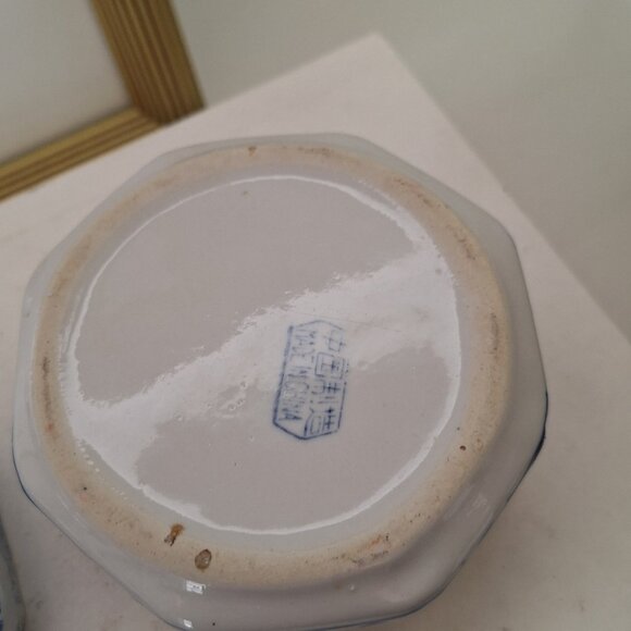 Vintage Blue and White porcelain trinket box jewelry jewellery box chinoiserie - Picture 3 of 9